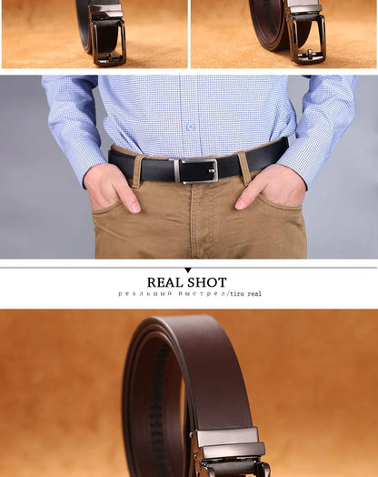 New High Quality Luxury Genuine Leather Belt Designer Belts Men Automatic Buckle Business Trouser Strap Cinturones Hombre Cinto