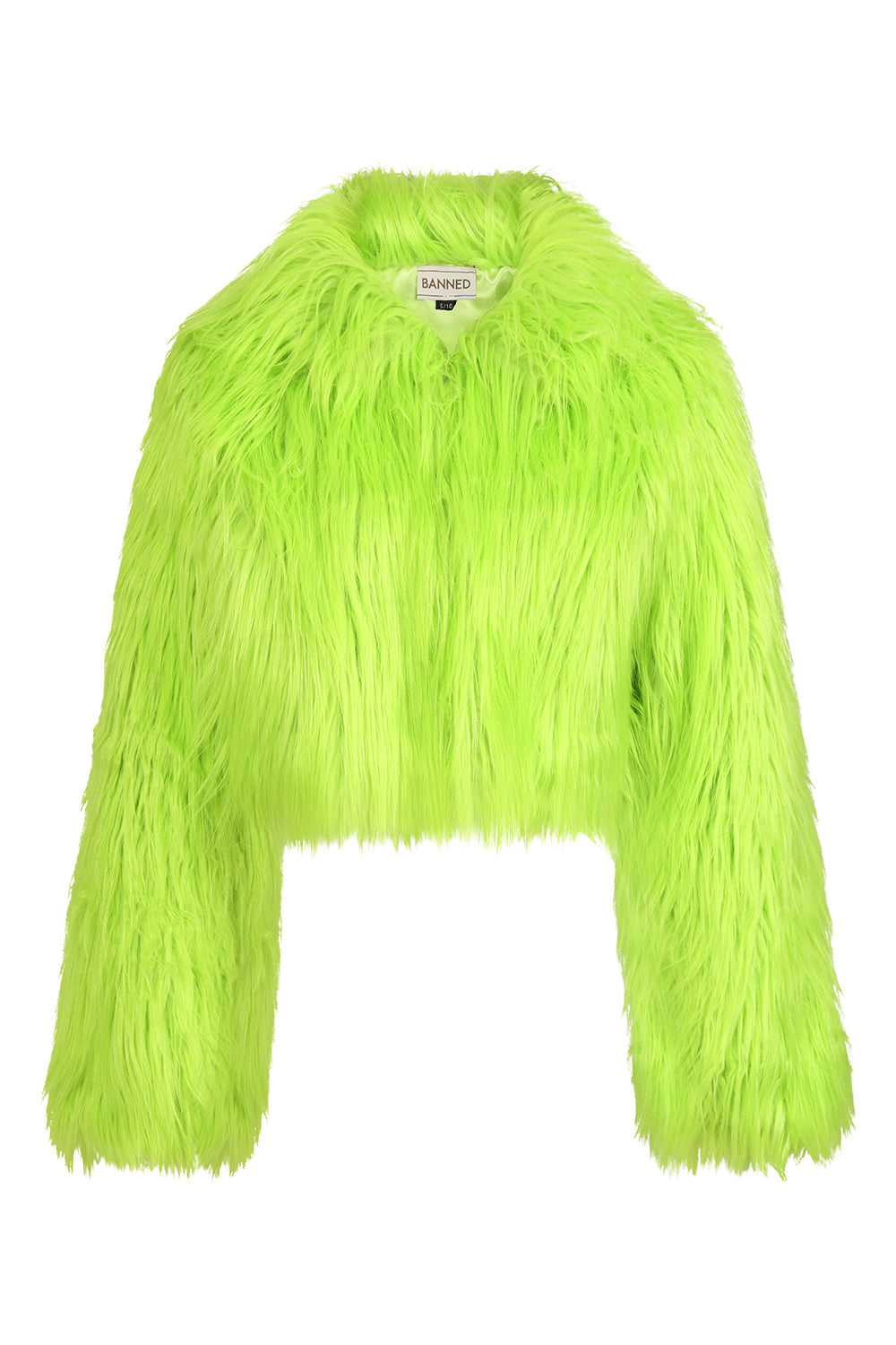 Banned Apparel Glacia Neon Green Faux Fur Jacket