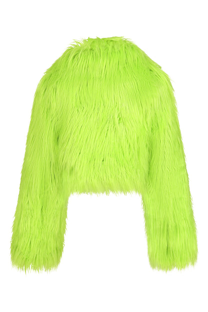 Banned Apparel Glacia Neon Green Faux Fur Jacket