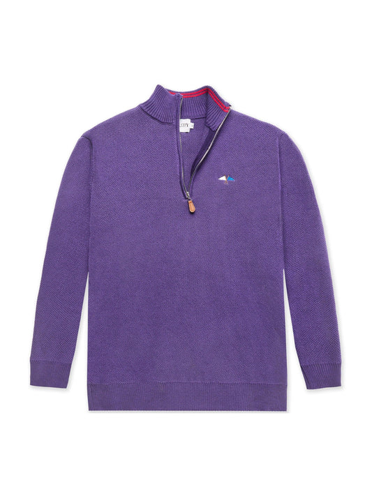 Knit 1/4 Zip Purple
