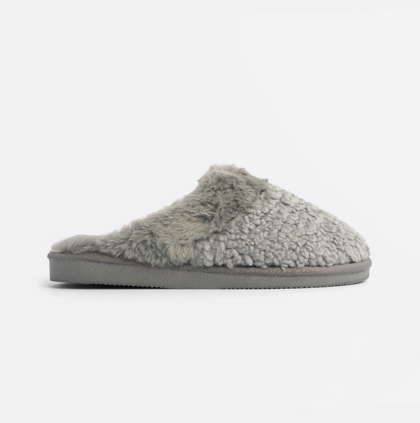Jo & Joe HELGA Womens Mule Faux Fur Slippers Grey