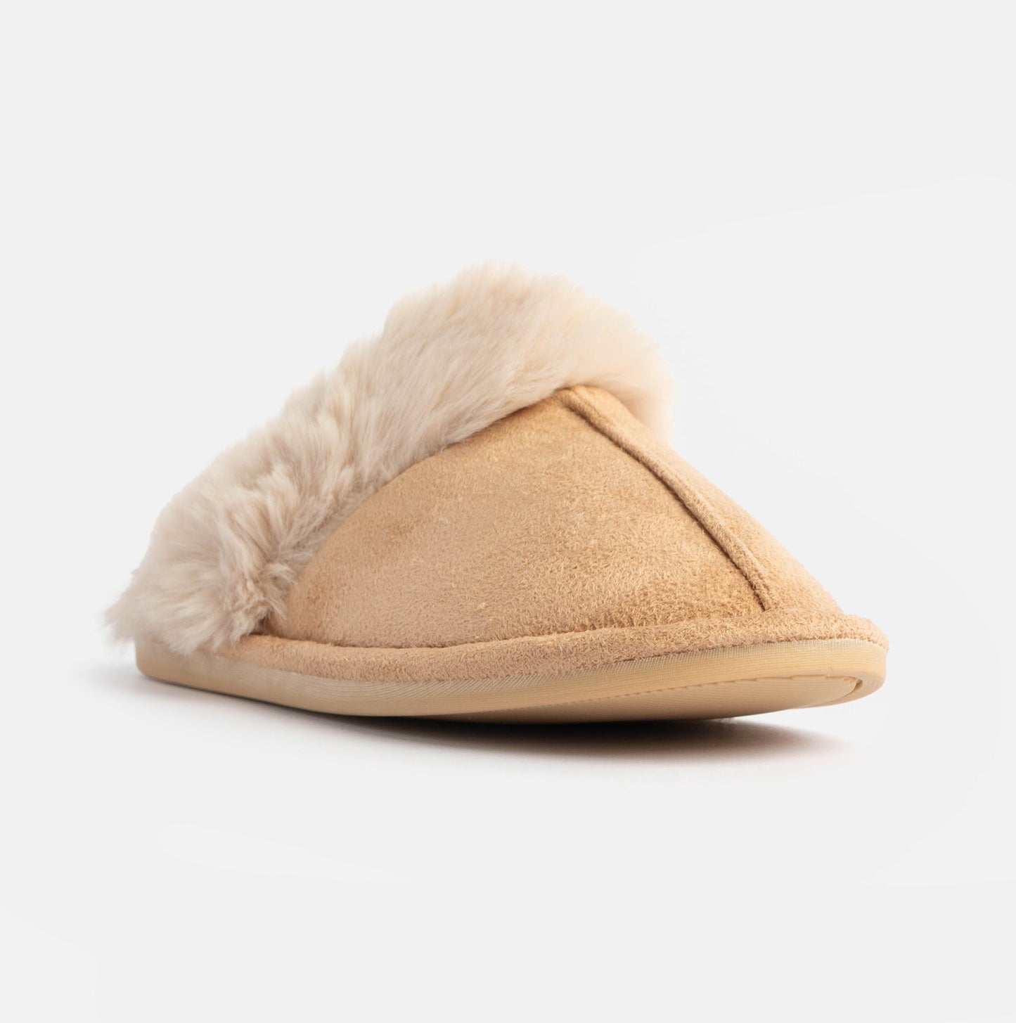 Jo & Joe SCARLETT Womens Faux Fur Mule Slippers Caramel
