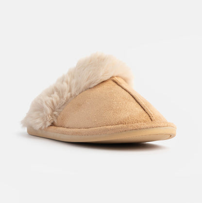 Jo & Joe SCARLETT Womens Faux Fur Mule Slippers Caramel