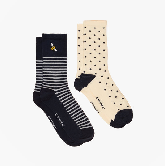 Joules EVERYDAY Womens Socks Navy/White