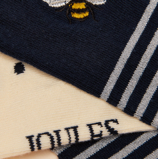 Joules EVERYDAY Womens Socks Navy/White
