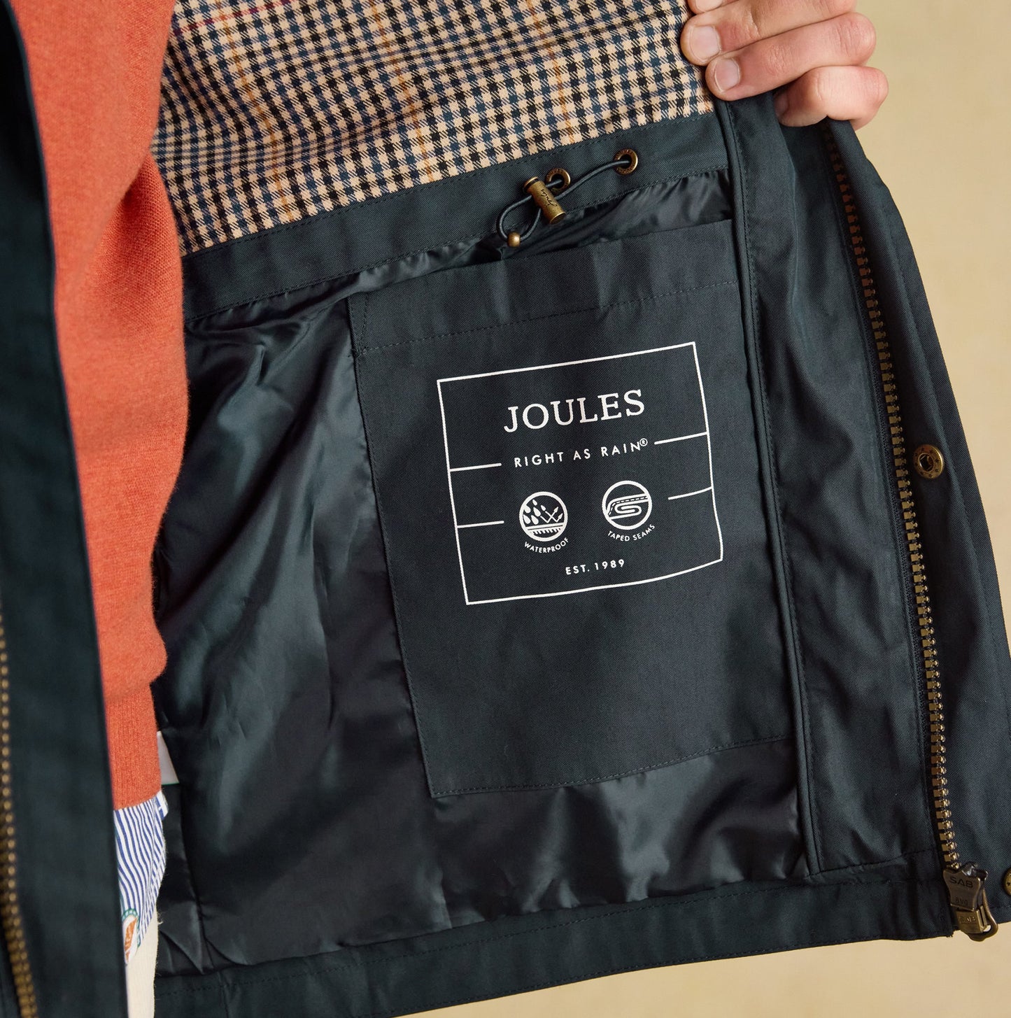 Joules PORTMAN Green Waterproof Raincoat Navy