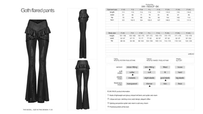 Punk Rave  Bellatrix Goth Leggings Flares - Alt Flared Trousers