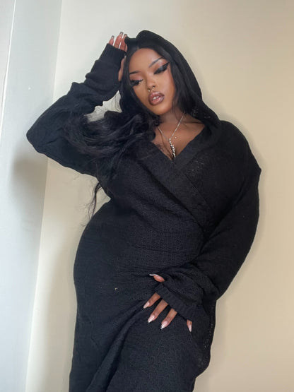 Necessary Evil Athena Long Gothic Hooded Cardigan - Draped Witchy Style