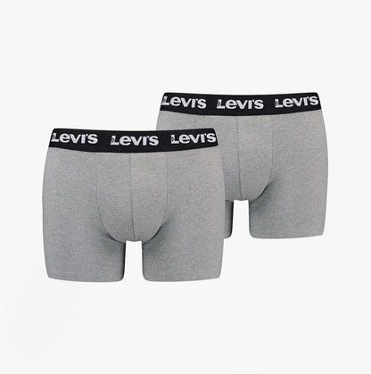 Levi's REPEAT LOGO Mens 2 Pack Trunks Middle Grey Melange
