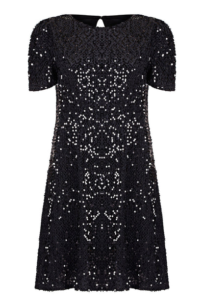 Mela Black Sequin Tunic Dress