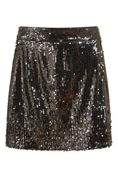 Mela Black Sequin Mini Skirt