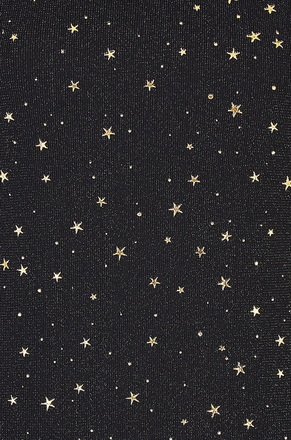 Yumi Black Mesh Star Print Long Sleeve Top