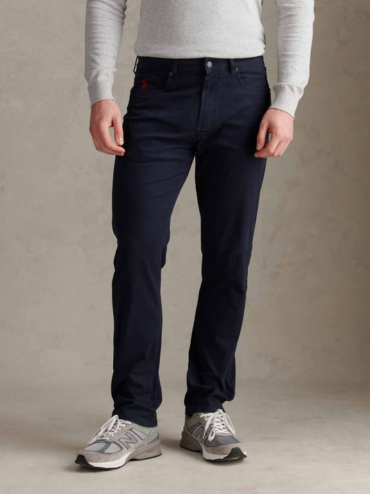 Mens Core 5 Pocket Trouser Dark Sapphire Navy / Haute Red DHM