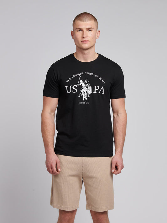 Mens USPA Print Graphic T-Shirt Black