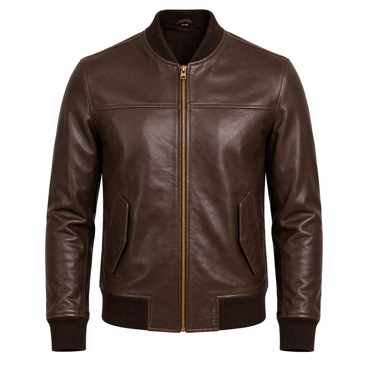 Men's Biker Pure Leather Jacket | Brown