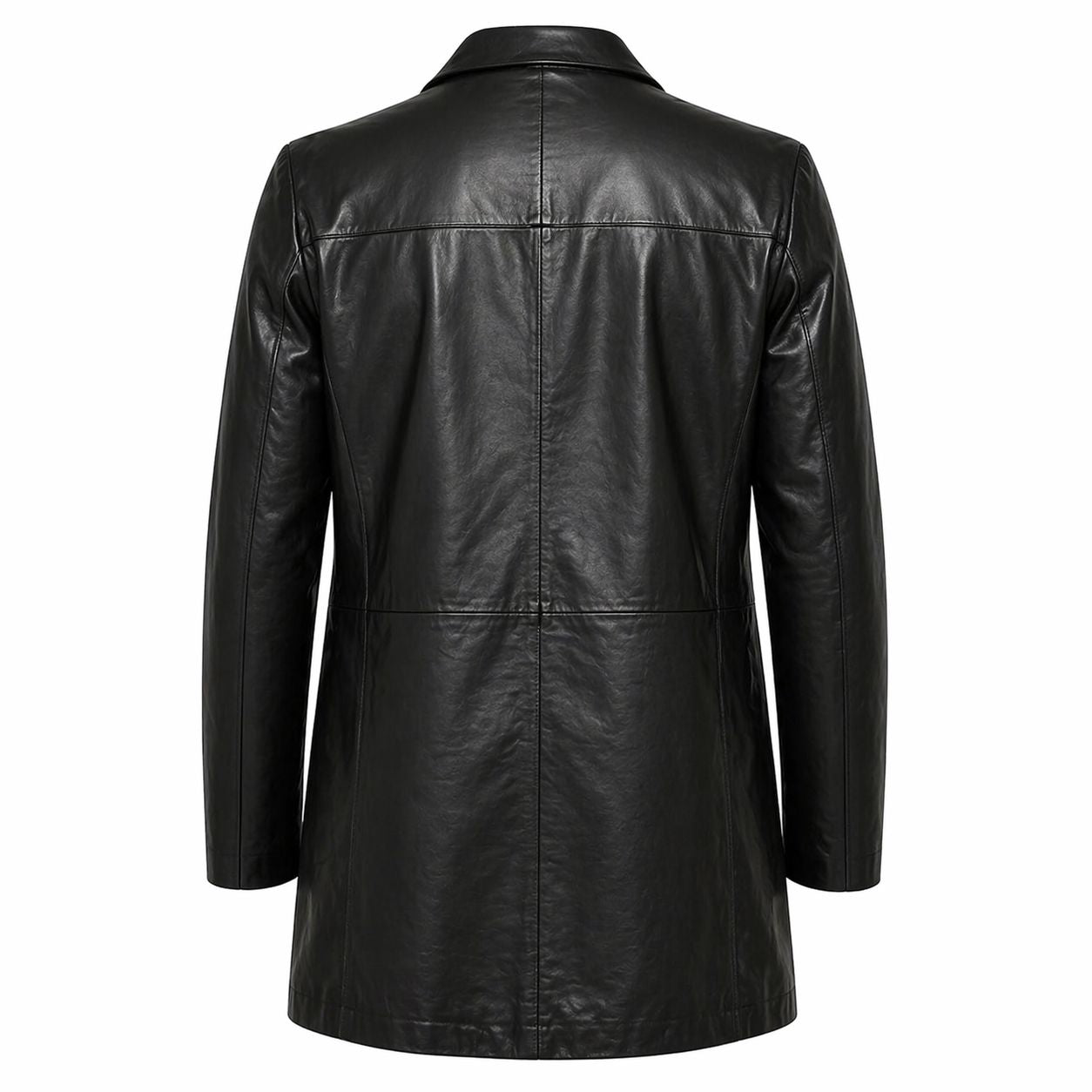 Men's Genuine Leather Blazer Coat | Black