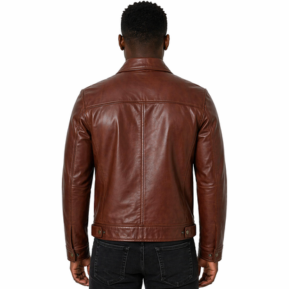 Men's Genuine Harrington Leather Jacket | Brown
