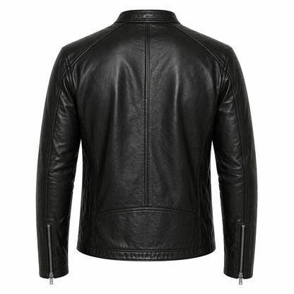 Men's Pure Leather Biker Jacket | Black