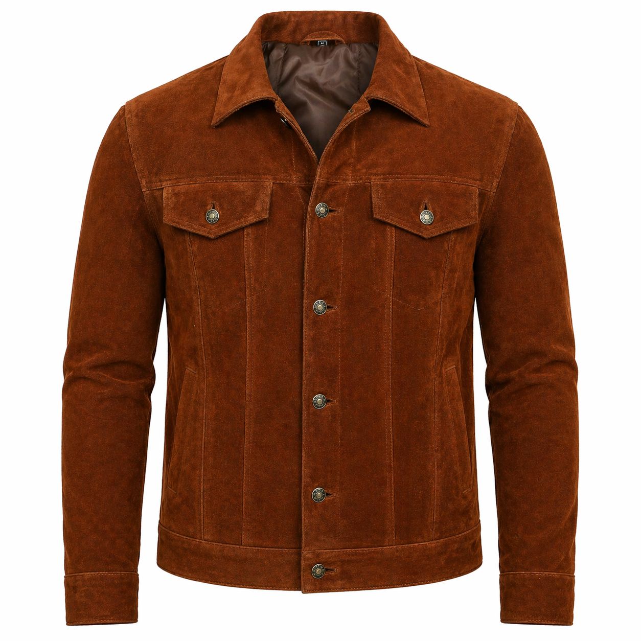 Men's Trucker Suede Leather Jacket,  X-Men 2017 Logan Wolverine 3 Hugh Jackman Style | Brown