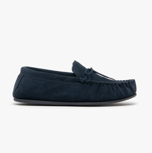 Mokkers BRUCE Mens Moccasin Slippers Navy