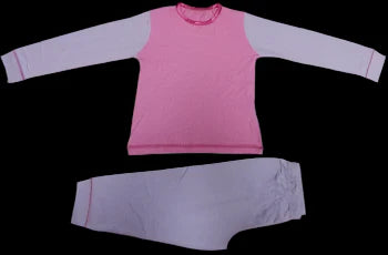 P698 PINK & LILAC PLAIN PYJAMAS         2-3 YEARS