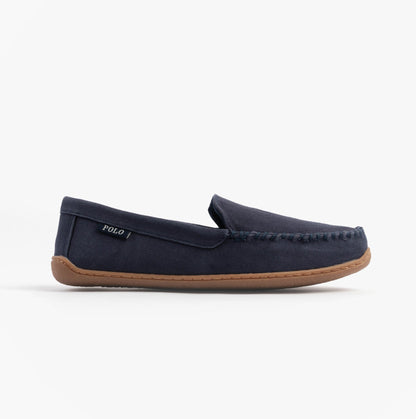 Polo Ralph Lauren BRENAN Mens Slippers Navy/Paper White