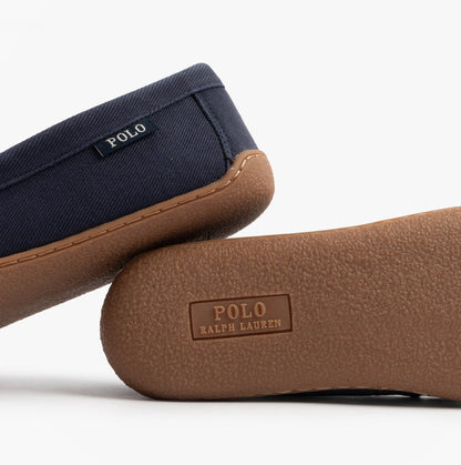 Polo Ralph Lauren BRENAN Mens Slippers Navy/Paper White