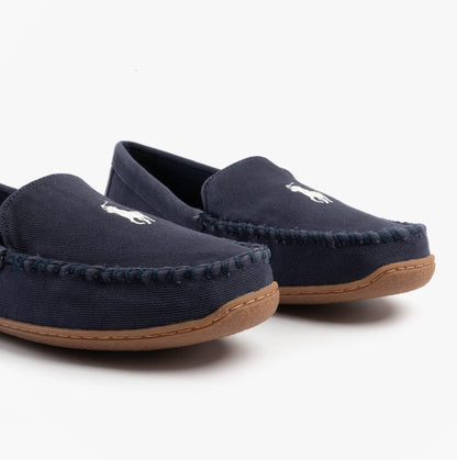 Polo Ralph Lauren BRENAN Mens Slippers Navy/Paper White