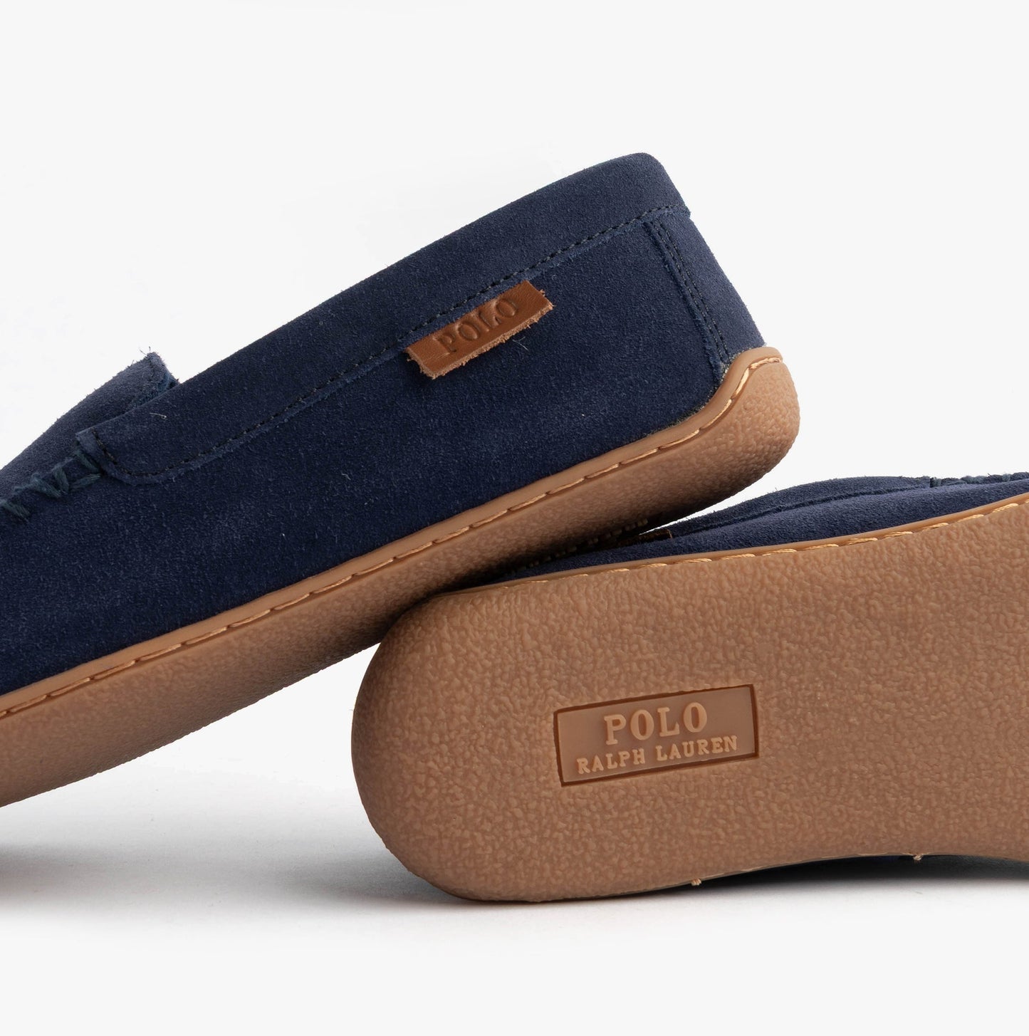 Polo Ralph Lauren BRENAN Logo Mens Dress Suede Slippers Navy