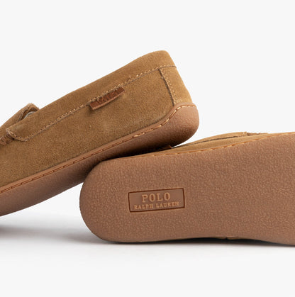 Polo Ralph Lauren BRENAN Logo Mens Dress Suede Slippers Snff Suede/Navy