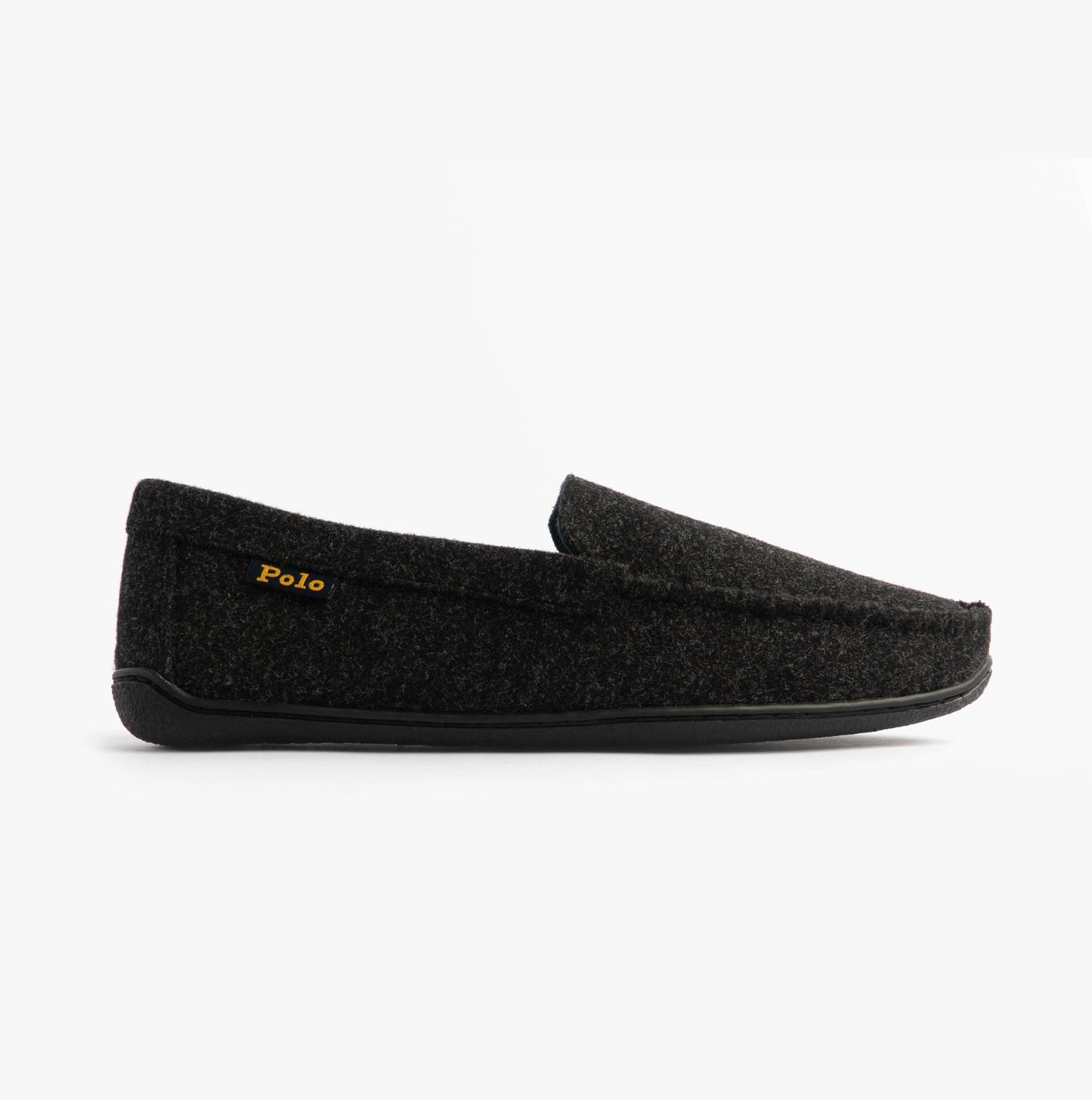 Polo Ralph Lauren BRENAN WOOL Mens Dress Shoe Slippers Black/Cream