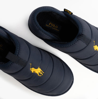 Polo Ralph Lauren EVERETT Mens Full Slippers Navy/Gold