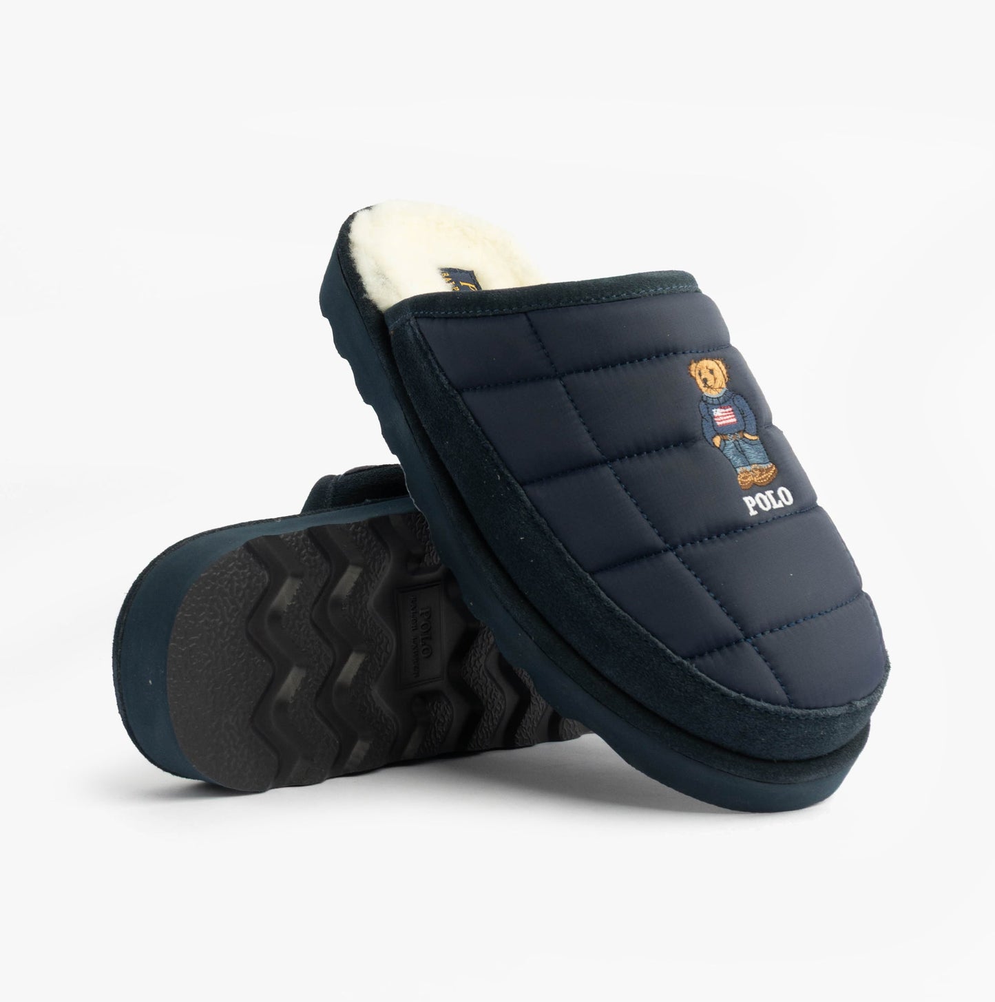 Polo Ralph Lauren READ BEAR Mens Mule Slippers Navy