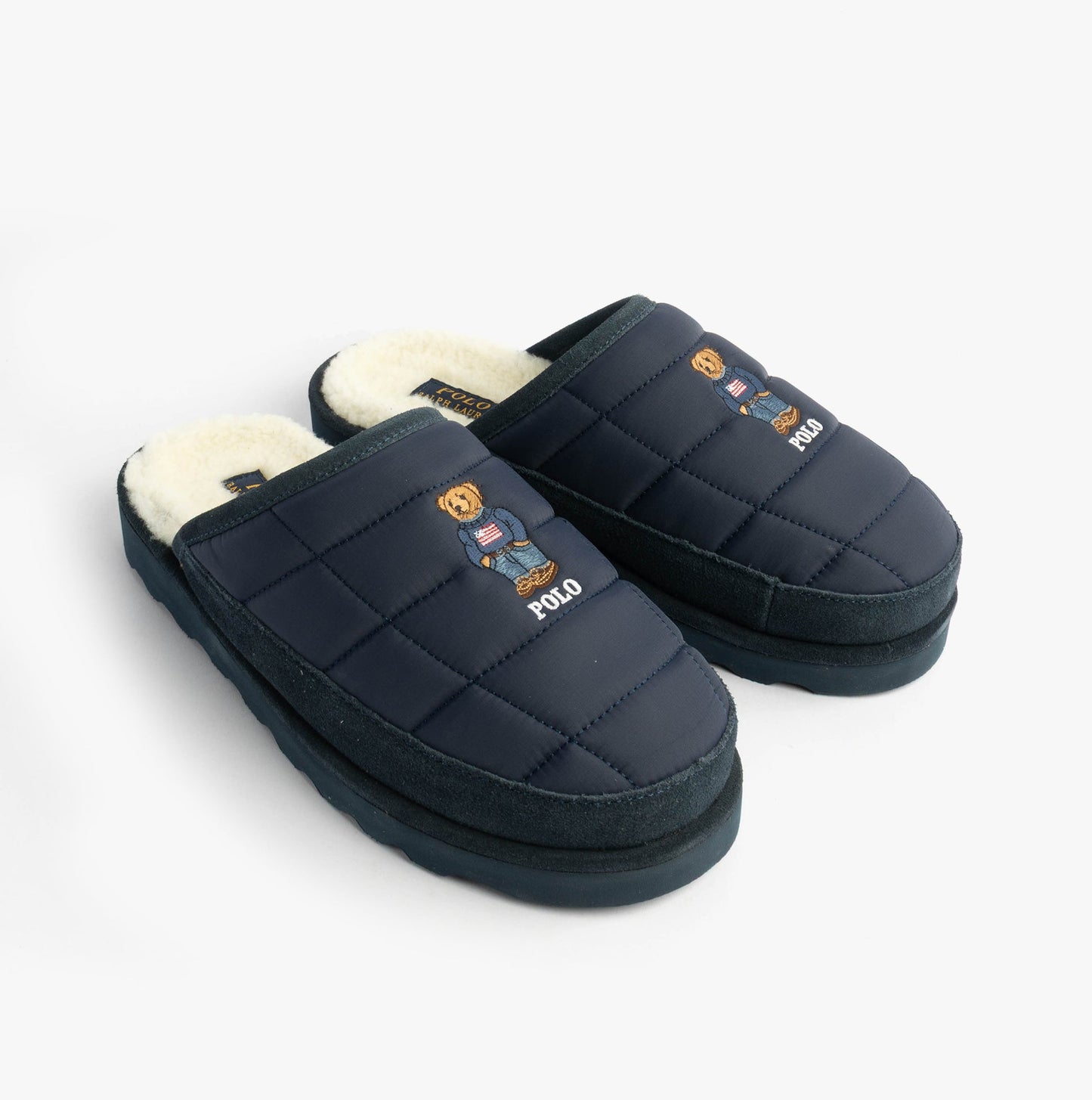 Polo Ralph Lauren READ BEAR Mens Mule Slippers Navy