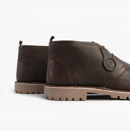Popps COOPER Mens Desert Boots Dark Brown