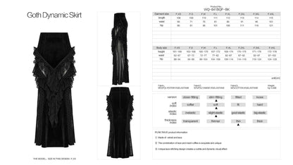 Punk Rave Nera Goth Dynamic Skirt