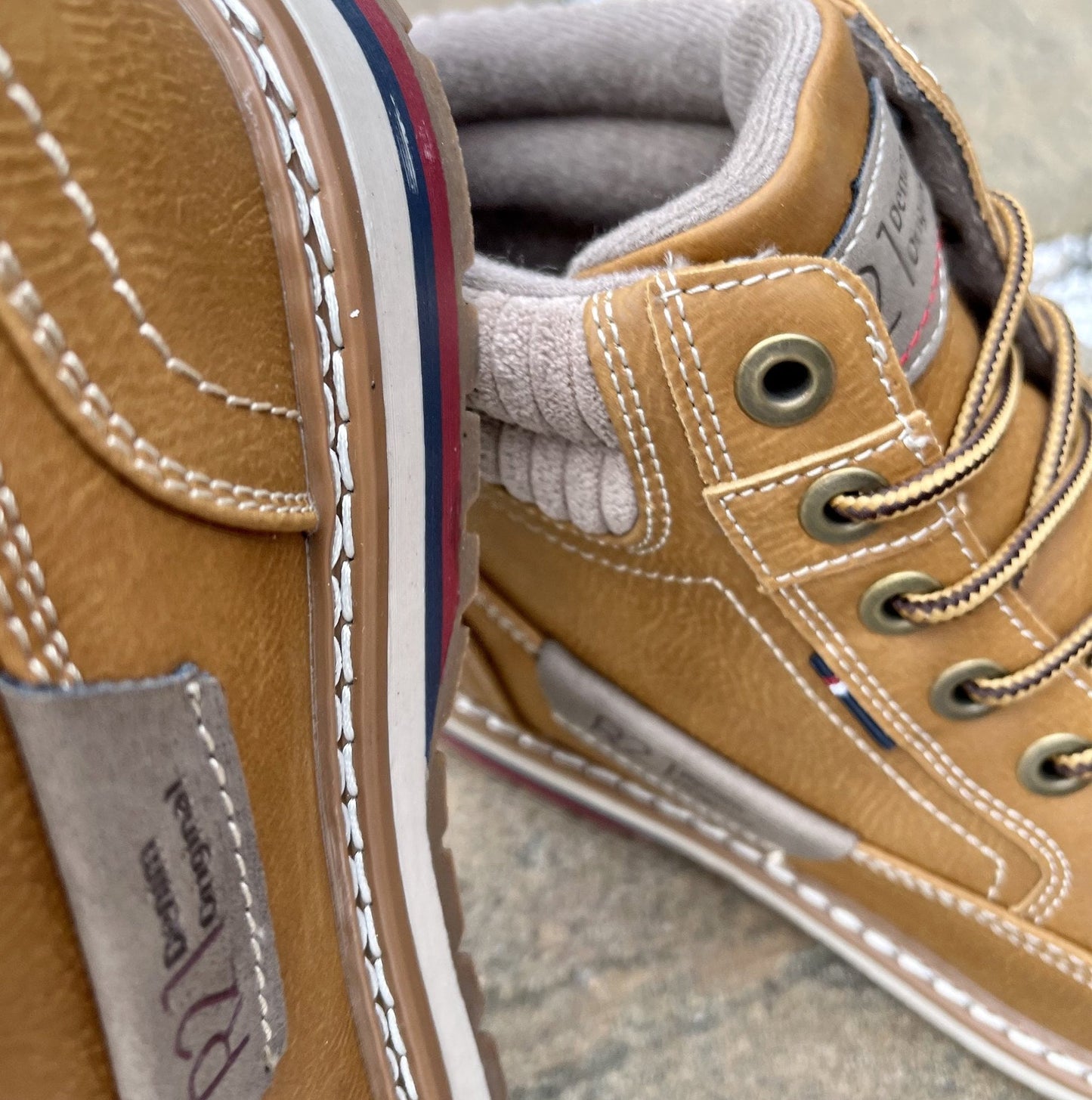 R21 Original KLINE Mens Lace Up Ankle Boots Honey