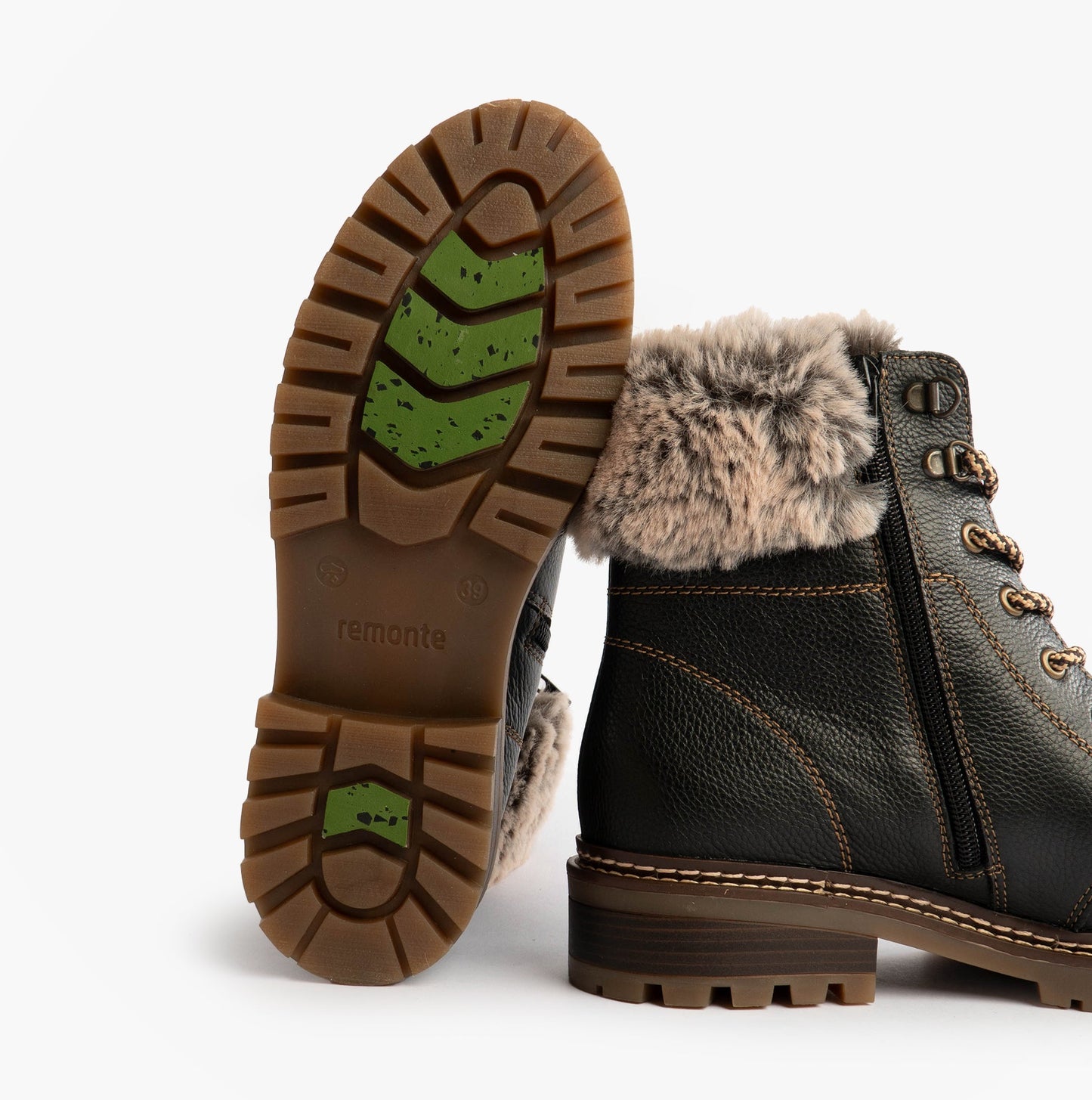 Remonte D0B74-01 Womens Fur Ankle Boots Black