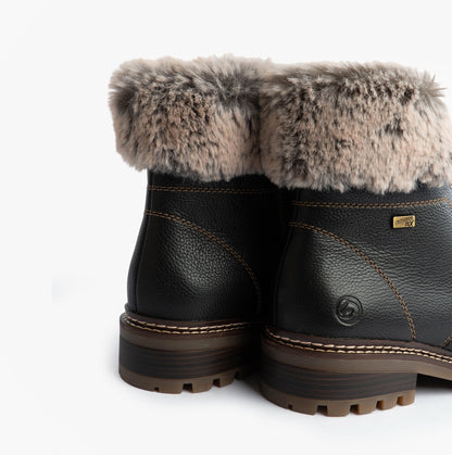 Remonte D0B74-01 Womens Fur Ankle Boots Black