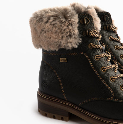 Remonte D0B74-01 Womens Fur Ankle Boots Black