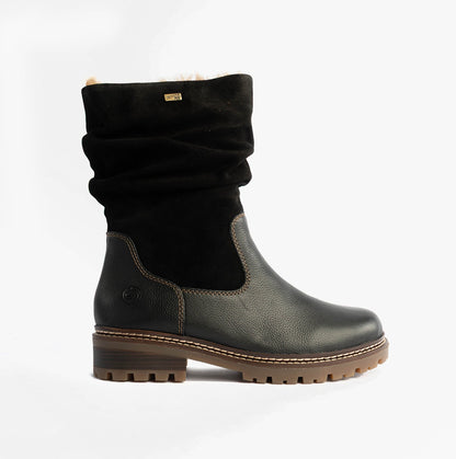 Remonte D0B80-00 Womes Side Zip Ankle Boots Black