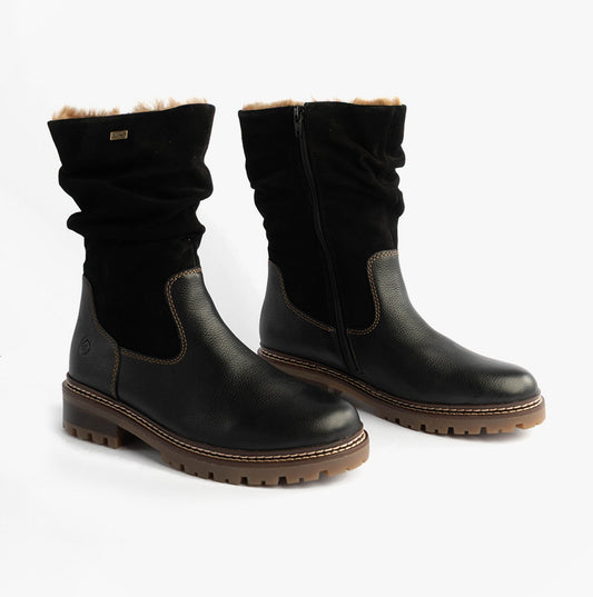Remonte D0B80-00 Womes Side Zip Ankle Boots Black