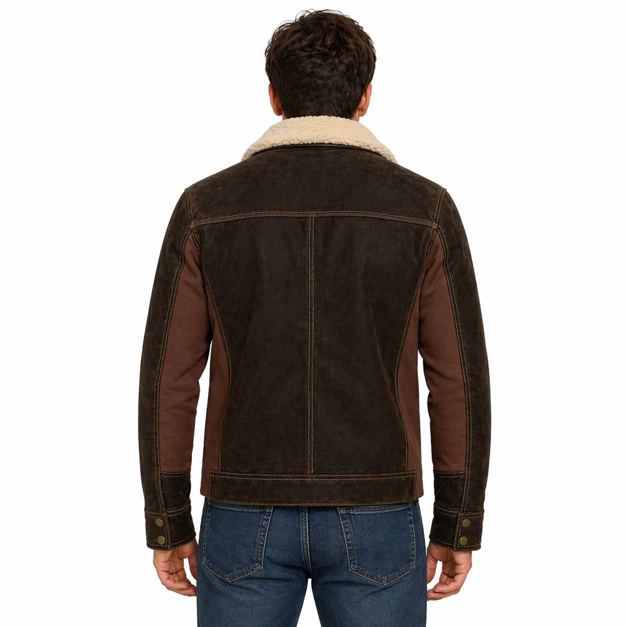 Men's Rick Grimes The Walking Dead Season 6 Real Suede Leather Jacket | Brown | The Stitch Fit