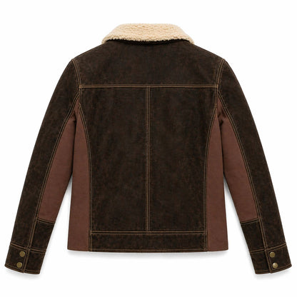 Men's Rick Grimes The Walking Dead Season 6 Real Suede Leather Jacket | Brown | The Stitch Fit
