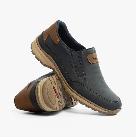 Rieker 03365-14 Mens Shoes Blue Combination