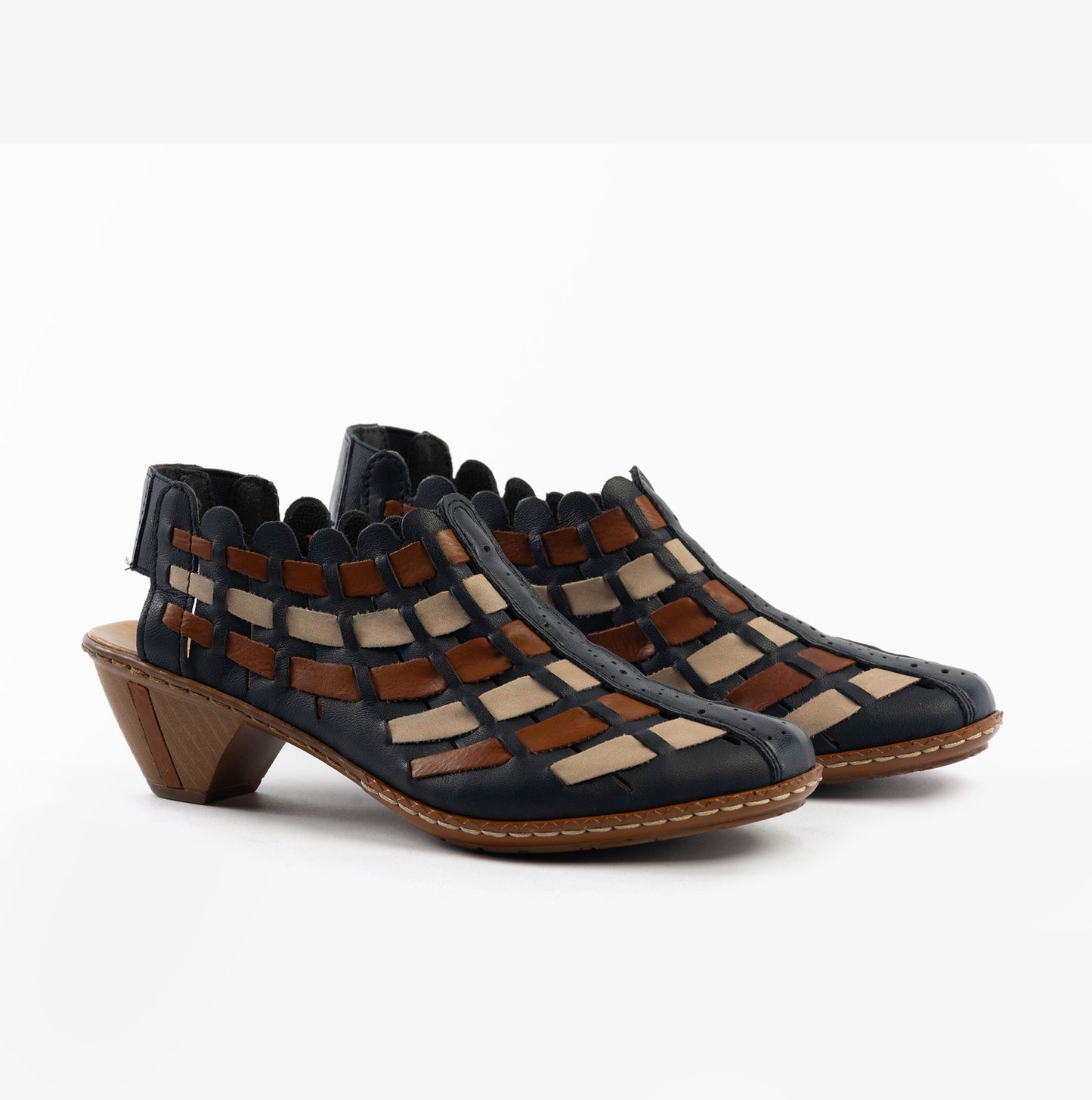 Rieker 46778-14 Womens Shoes Blue Combination