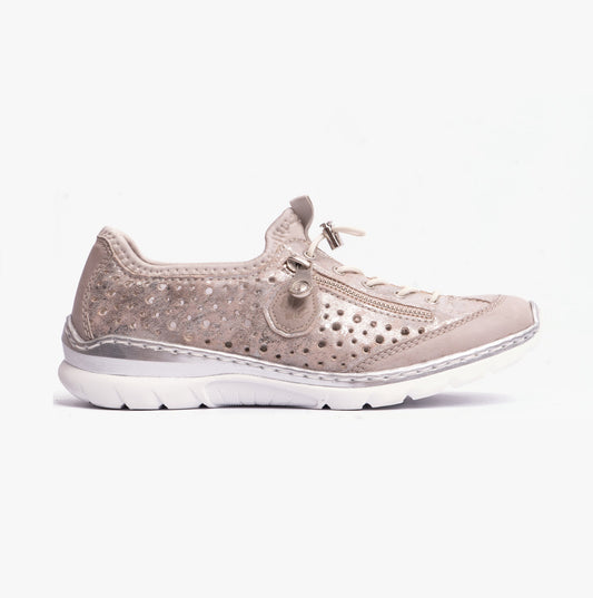 Rieker L32P6-90 Womens Shoes Metallic