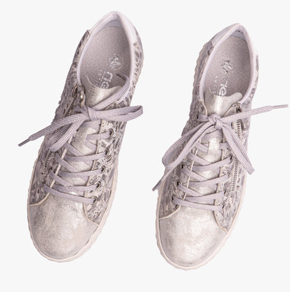 Rieker N0900-90 Womens Shoes Silver