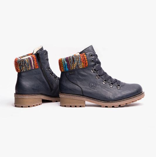 Rieker Z0445-14 Womens D-Ring Boots Blue
