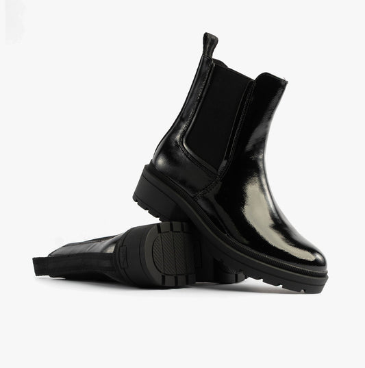 Rocket Dog IGGIE Womens Chelsea Boots Black Patent